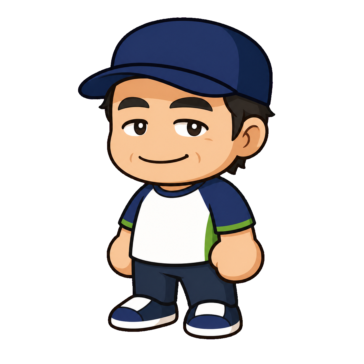 野球ブログ運営者の村崎をイメージした30代男性のキャラクター